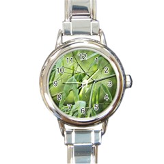 Bamboo Round Italian Charm Watch by Siebenhuehner