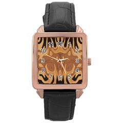 Design Rose Gold Leather Watch  by Siebenhuehner