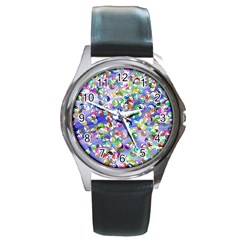 Ying Yang Round Metal Watch (silver Rim) by Siebenhuehner