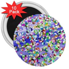 Ying Yang 3  Button Magnet (10 Pack) by Siebenhuehner