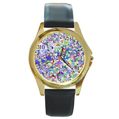 Ying Yang Round Metal Watch (gold Rim)  by Siebenhuehner