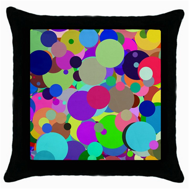 Balls Black Throw Pillow Case