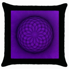 Spirograph Black Throw Pillow Case by Siebenhuehner