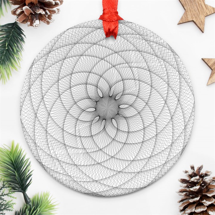 Spirograph Round Ornament