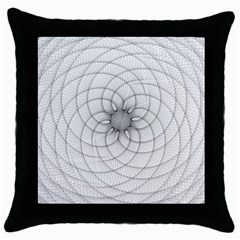 Spirograph Black Throw Pillow Case by Siebenhuehner