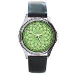 Spirograph Round Metal Watch (Silver Rim) Front