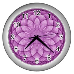 Spirograph Wall Clock (silver) by Siebenhuehner