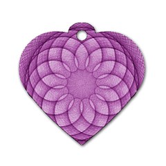 Spirograph Dog Tag Heart (one Sided)  by Siebenhuehner