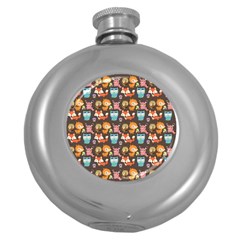 Woodland Animals Hip Flask (round) by Mjdaluz