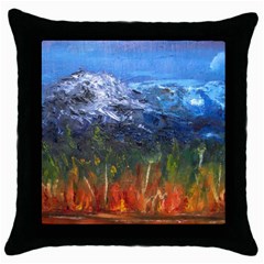 Mountains Black Throw Pillow Case by brewerstudios