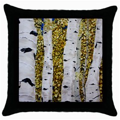 Aspens Black Throw Pillow Case by brewerstudios