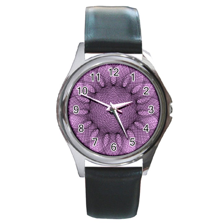 Mandala Round Metal Watch (Silver Rim)