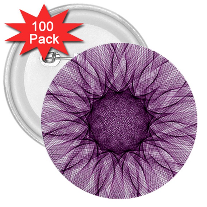 Mandala 3  Button (100 pack)