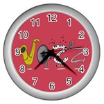 Jazz Wall Clock (Silver) Front