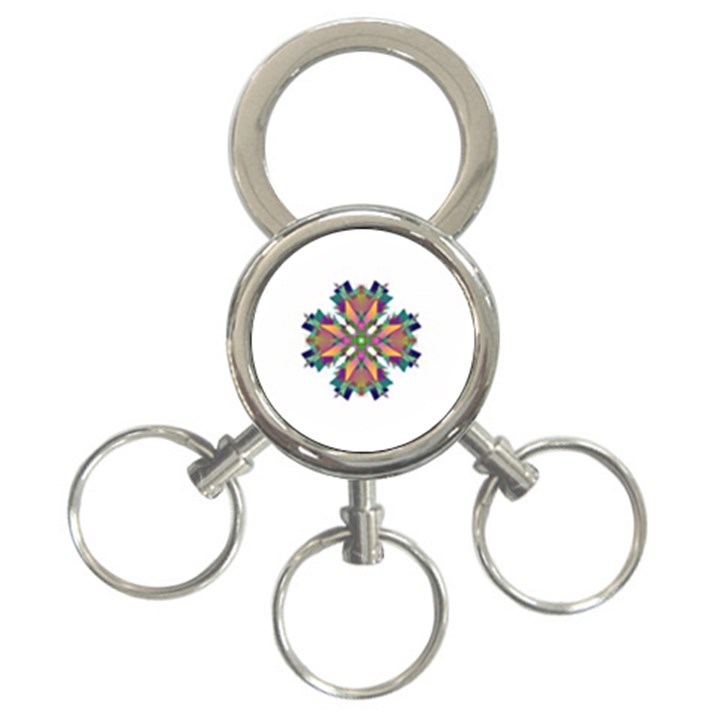 Modern Art 3-Ring Key Chain