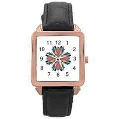 Modern Art Rose Gold Leather Watch  by Siebenhuehner