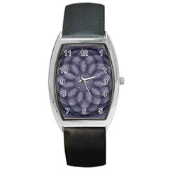 Spirograph Tonneau Leather Watch by Siebenhuehner