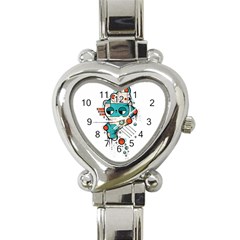 Muscle Cat Heart Italian Charm Watch 