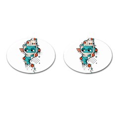 Muscle Cat Cufflinks (oval) by Randyotter