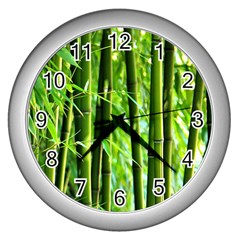 Bamboo Wall Clock (silver) by Siebenhuehner