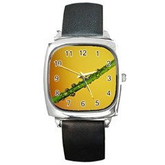 Drops Square Leather Watch by Siebenhuehner