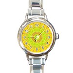 Mandala Round Italian Charm Watch Front