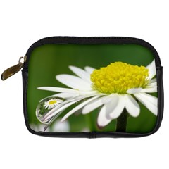 Daisy With Drops Digital Camera Leather Case by Siebenhuehner