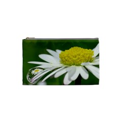 Daisy With Drops Cosmetic Bag (small) by Siebenhuehner