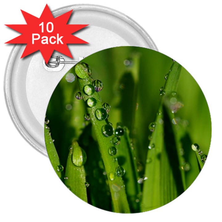 Grass Drops 3  Button (10 pack)