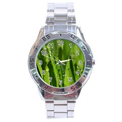 Grass Drops Stainless Steel Watch by Siebenhuehner