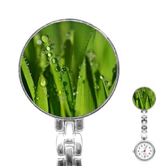 Grass Drops Stainless Steel Nurses Watch by Siebenhuehner