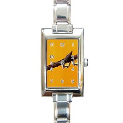 Tree Drops  Rectangular Italian Charm Watch by Siebenhuehner