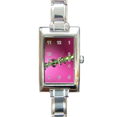 Drops Rectangular Italian Charm Watch by Siebenhuehner