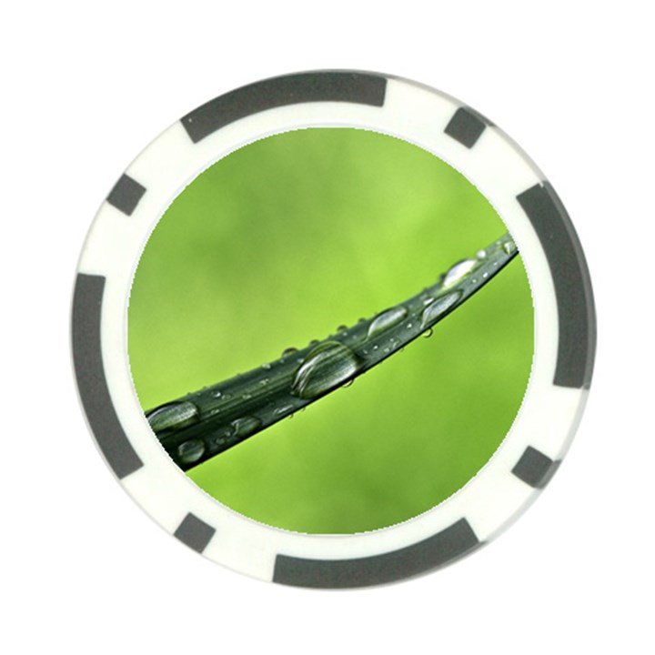 Green Drops Poker Chip