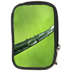 Green Drops Compact Camera Leather Case by Siebenhuehner