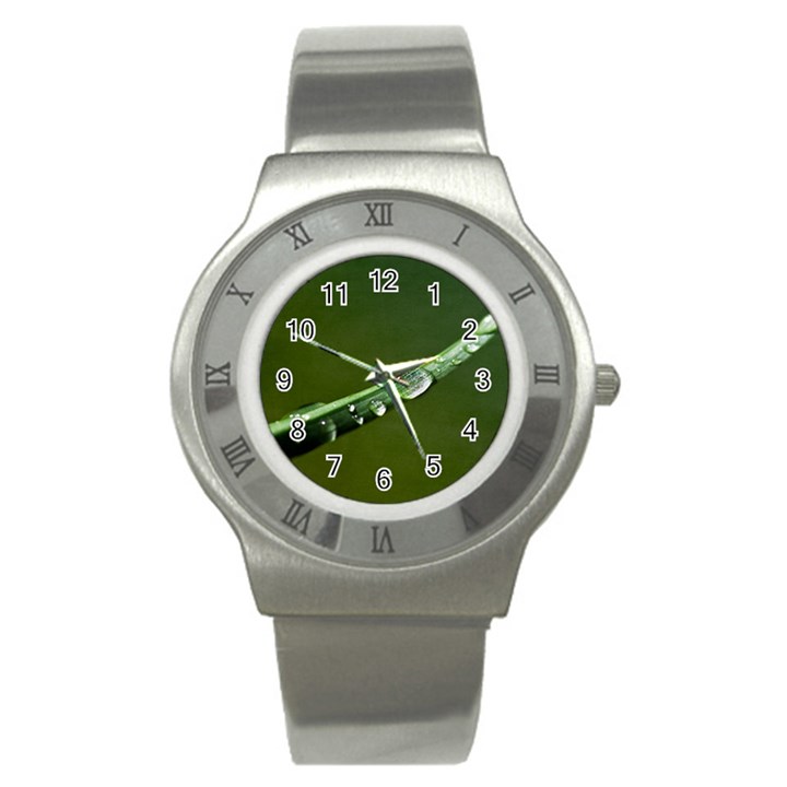 Grass Drops Stainless Steel Watch (Slim)