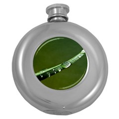 Grass Drops Hip Flask (round)