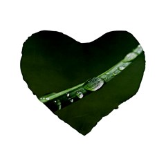 Grass Drops 16  Premium Heart Shape Cushion  by Siebenhuehner