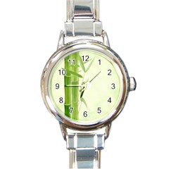 Bamboo Round Italian Charm Watch