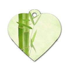 Bamboo Dog Tag Heart (two Sided)