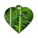 Bamboo Dog Tag Heart (Two Sided) Front