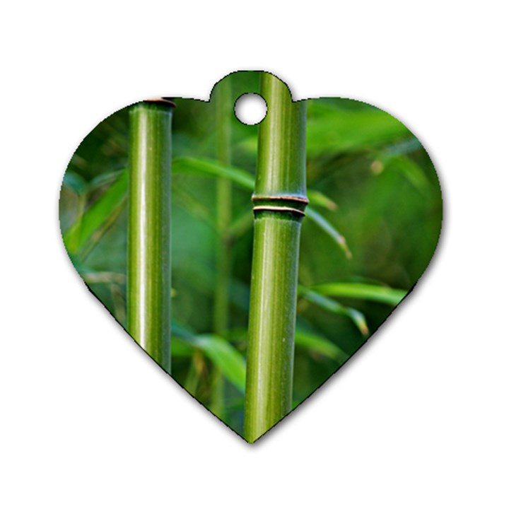 Bamboo Dog Tag Heart (Two Sided)