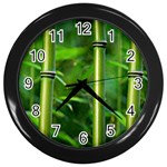 Bamboo Wall Clock (Black) Front