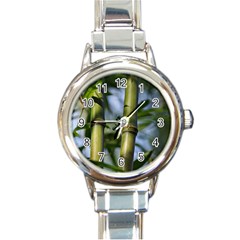 Bamboo Round Italian Charm Watch by Siebenhuehner