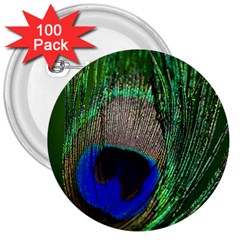 Peacock 3  Button (100 Pack) by Siebenhuehner