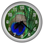 Peacock Wall Clock (Silver) Front