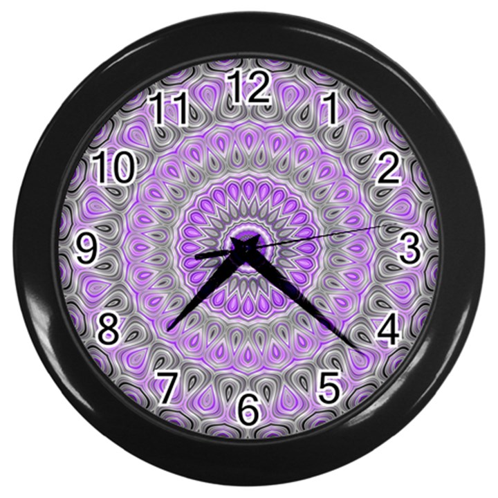 Mandala Wall Clock (Black)