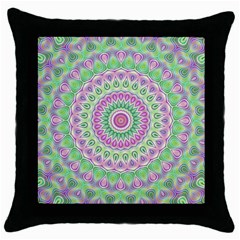 Mandala Black Throw Pillow Case by Siebenhuehner