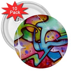 Graffity 3  Button (10 Pack) by Siebenhuehner