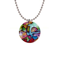 Graffity Button Necklace by Siebenhuehner